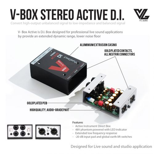 ไดเร็กบ๊อก ยี่ห้อ VL audio รุ่น VBOX STEREO ACTIVE DI